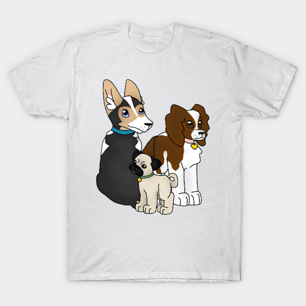 Puppy Trio! T-Shirt by ceolsonart